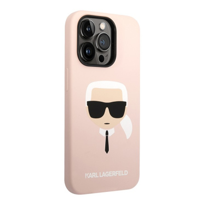 Чехол Karl Lagerfeld для iPhone 14 Pro с MagSafe Liquid silicone Karl's head Hard (KLHMP14LSLKHLP) Розовый