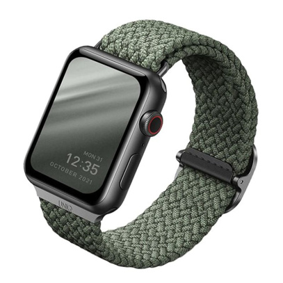 Ремешок для Apple Watch 41/40/38 mm UNIQ ASPEN Strap Braided Green, зелёный