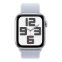 Apple Watch SE (2024), 44 мм корпус из алюминия цвета «Silver», ремешок Sport Loop цвета «Blue Cloud»