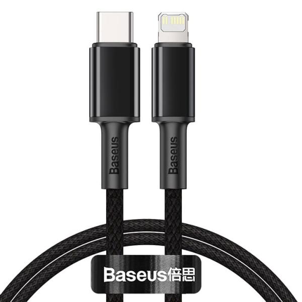 Кабель Baseus High Density Braided Fast Charging Data Cable Type-C – Lightning PD 20W, 1 м (CATLGD-01) Черный