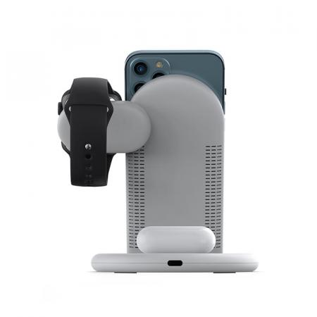 Беспроводное зарядное устройство WiWU Power Air 3в1 Wireless Charger White, белый