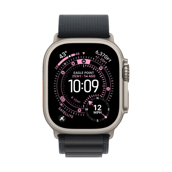 Apple Watch Ultra 3 (2025), 49 мм корпус из титана цвета «Natural», ремешок Alpine Loop размера L цвета «Black»
