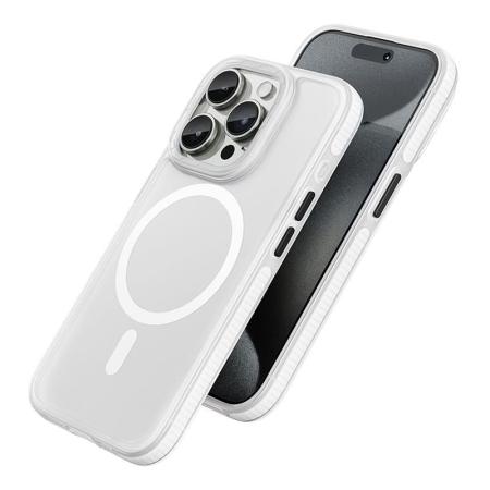 Чехол hoco. DROP PROOF Magnetic Smartphone Case для Apple iPhone 15 Pro Прозрачный белый