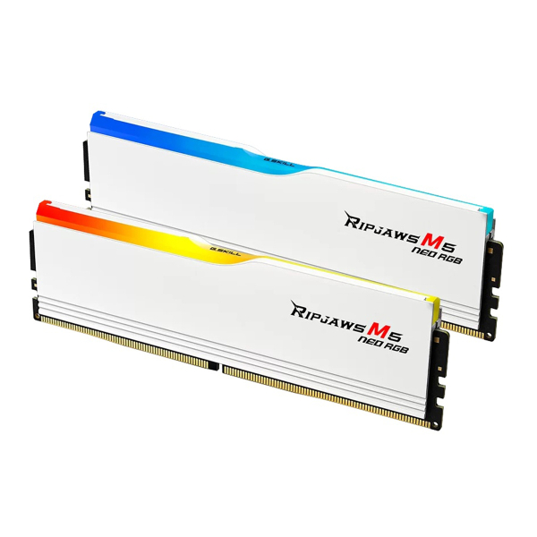 Оперативная память G.SKILL Ripjaws M5 Neo RGB (F5 6000J3036F48GX2 RM5NRW) DDR5 96GB 6000MHz CL30 UDIMM 2x48GB RGB White