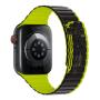 Ремешок для iWatch на 42/44/45/49 мм WiWU Smart Magnetic Silicone (Wi-WB010) Black+Green