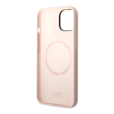 Чехол для iPhone 14 с MagSafe Karl Lagerfeld Liquid silicone Karl's head Hard (KLHMP14SSLKHLP) Розовый