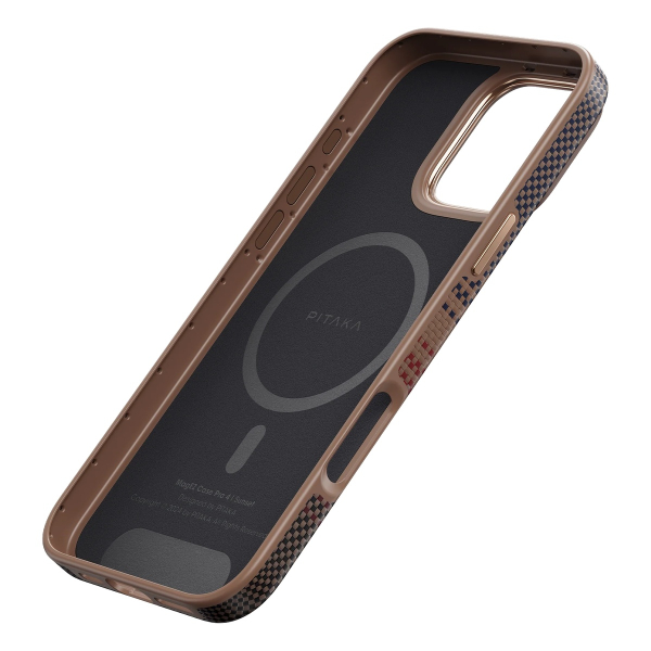 Чехол для iPhone 16 Pro Pitaka Military-Grade Protective Case (KI1601CPSU) Коричневый