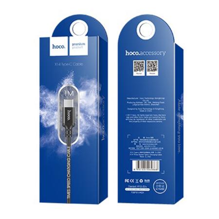 Кабель hoco. Times Speed Charging Cable разъем USB – Type-C, 60W, 1 м (X14) Черный