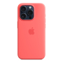Чехол Silicone Case для Apple iPhone 15 Pro с MagSafe Guava, розовый