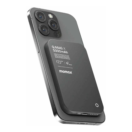 Внешний аккумулятор MOMAX 5000mAh Q.Mag Ultra Slim Magnetic Wireless Battery Pack Чёрный