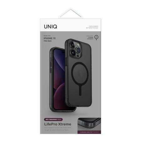 Чехол для iPhone 15 Pro Max с MagSafe UNIQ Lifepro Xtreme AF Frost Smoke (IP6.7P(2023)-LXAFMSMK) Черный